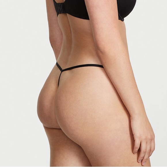 Victoria's Secret Stretch Cotton V-String Panty Black XL NEW - Picture 3 of 3